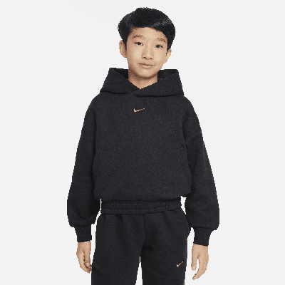 Shop Nike Culture Of Basketball Big Kids' Oversized Pullover Basketball Hoodie In Black
