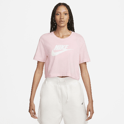 Nike Women's Sportswear Essential Cropped Logo T-shirt In Pink | ModeSens