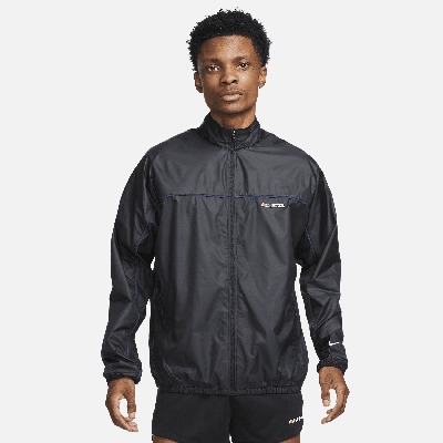 Shop Nike Men's Track Club Storm-fit Running Jacket In Black