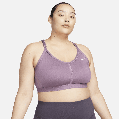 Nike Women's Indy Light-support Padded V-neck Sports Bra (plus Size) In  Purple
