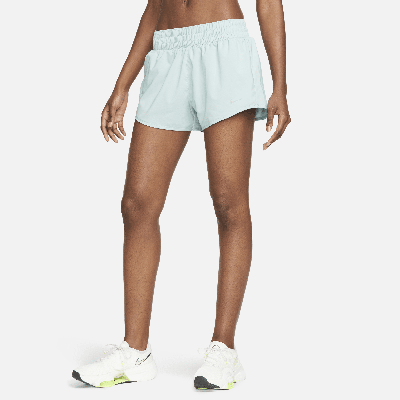 Shop Nike Women's One Dri-fit Mid-rise 3" Brief-lined Shorts In Green