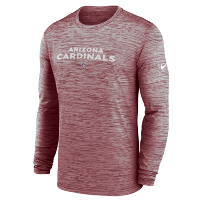 Shop Nike Men's Dri-fit Sideline Velocity (nfl Arizona Cardinals) Long-sleeve T-shirt In Red
