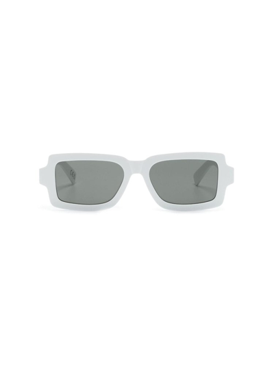 Shop Retrosuperfuture Rectangular Frame Sunglasses In White