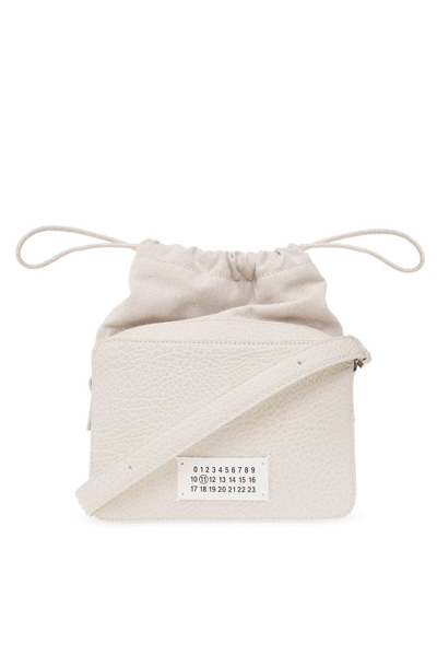 Shop Maison Margiela Panelled Drawstring Shoulder Bag In Grey
