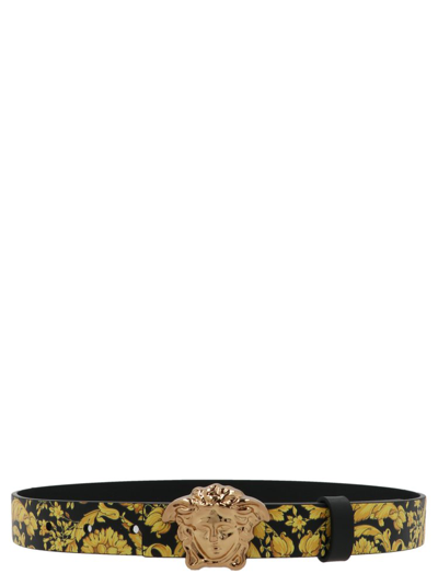 Shop Versace Kids Medusa Plaque Reversible Belt In Multi