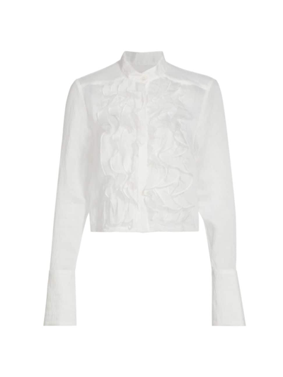 Shop Twp Women's Patti Ruffle-embellished Organza Blouse In White