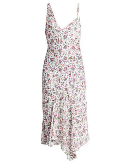 Shop Isabel Marant Women's Lucia Floral Silk Midi Dress In Ecru