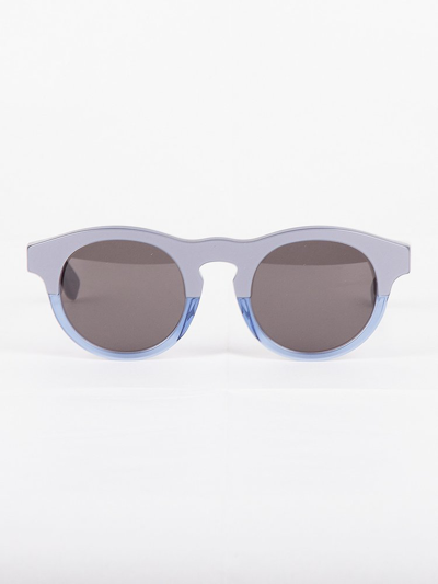 Shop Retrosuperfuture Boy Lamina Round Frame Sunglasses In Blue