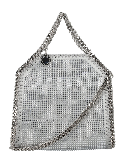 Shop Stella Mccartney Embellished Micro Tote Bag In Silver