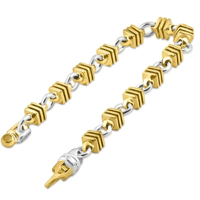 Pompeii3 Men's Solid 14k Gold (57grams) Or Platinum (91gram) Two Tone 8mm Bracelet 8.75" In Multi
