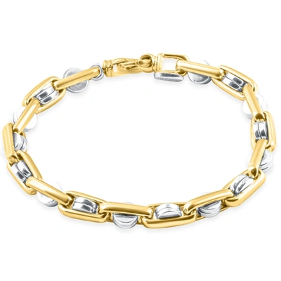 Pompeii3 Men's Link 14k Gold (56gram) Or Platinum (90gram) 7mm Bracelet 8.5" In Silver