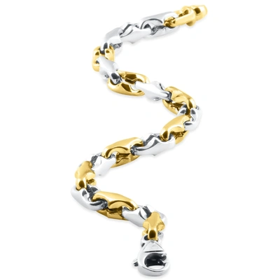 Pompeii3 Men's Link 14k Gold (40gram) Or Platinum (65gram) 6.5mm Bracelet 8" In Silver