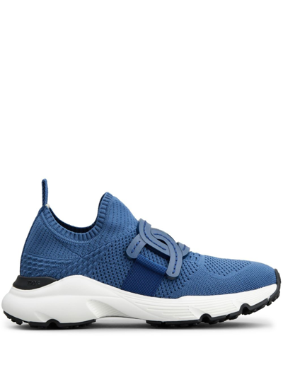 Shop Tod's Logo-patch Low-top Sneakers In Blue