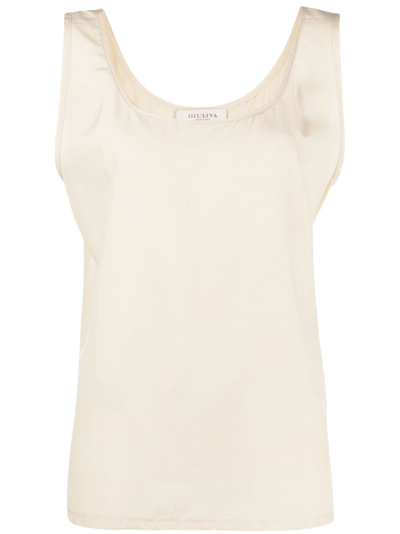 Shop Giuliva Heritage Scoop-neck Sleeveles Blouse In Nude