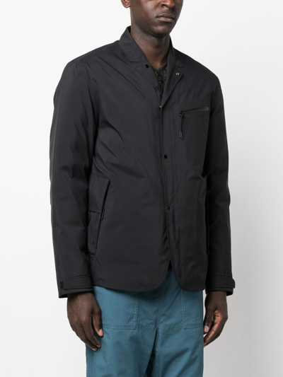 Shop C.p. Company Notched-collar Buttoned Windbreaker In Schwarz
