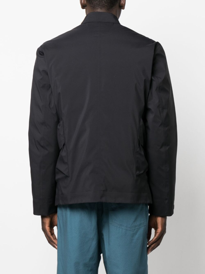 Shop C.p. Company Notched-collar Buttoned Windbreaker In Schwarz