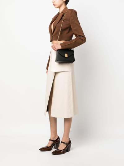 Lanvin Concerto Leather Crossbody Bag In Schwarz
