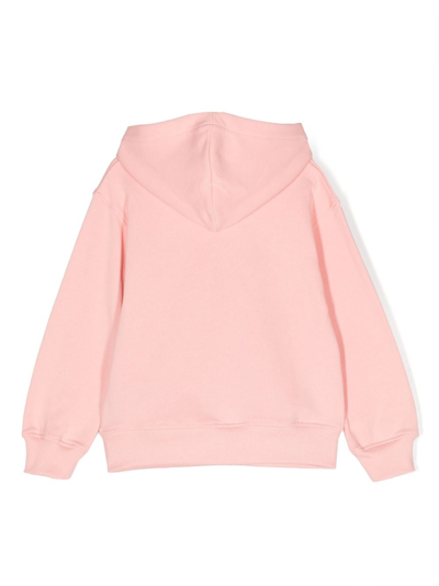 Shop Moschino Logo-print Cotton Hoodie In Rosa
