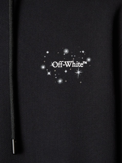 Shop Off-white Bling Star Arrow-motif Cotton Hoodie In Schwarz