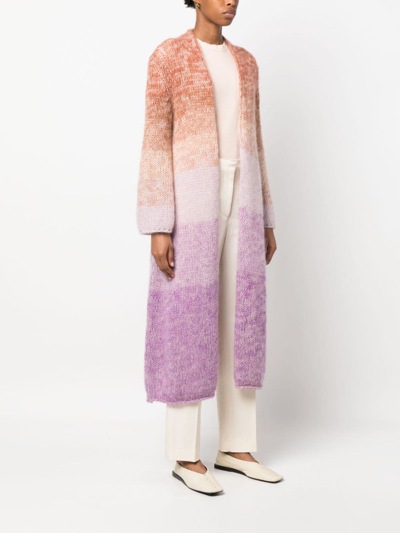 Shop Forte Forte Gradient-effect Knit Coat In Purple