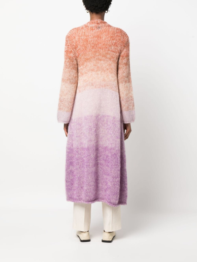 Shop Forte Forte Gradient-effect Knit Coat In Purple
