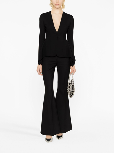 Shop Blumarine Draped Single-breasted Cady Blazer In Black