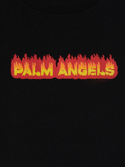 Shop Palm Angels Flames Cotton T-shirt In Schwarz