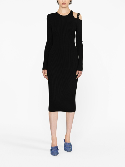 Blumarine Eyelet-embellished Cut-out Dress In Black
