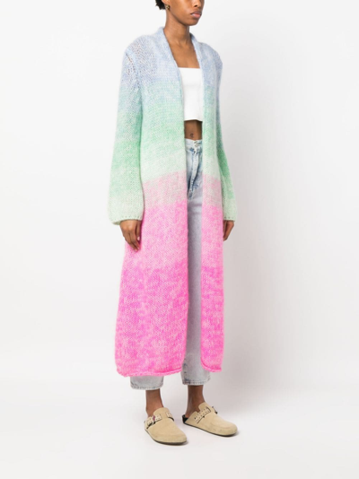 Shop Forte Forte Gradient-effect Mohair Coat In Pink