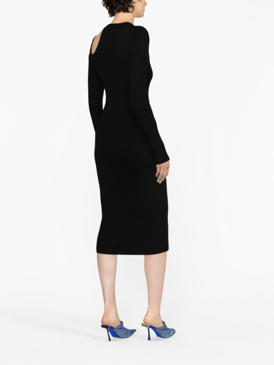 Shop Blumarine Eyelet-embellished Cut-out Dress In Black