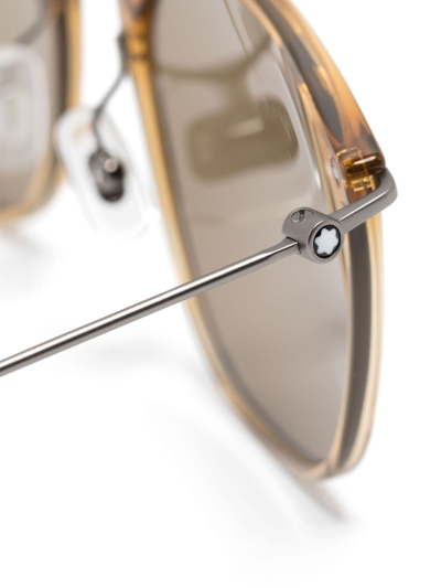 Montblanc Round-frame Tinted Sunglasses In Orange