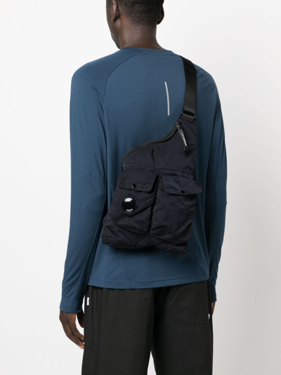 Shop C.p. Company Nylon B Lens-detail Messenger Bag In Blau