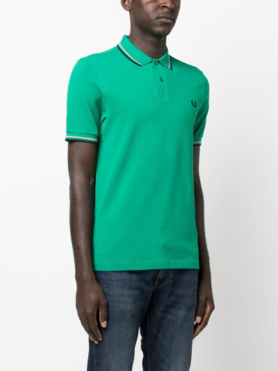 Fred Perry Contrast-trim Polo Shirt In Grün | ModeSens