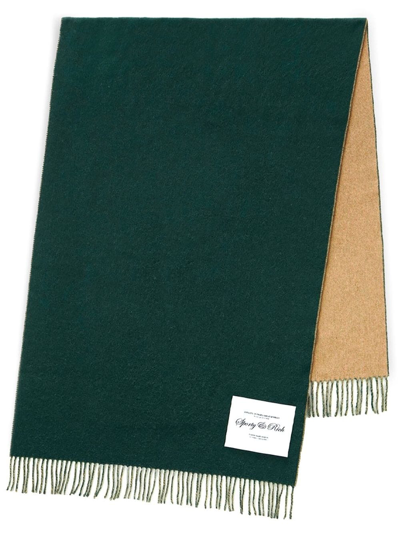 Shop Sporty And Rich Script Logo-patch Scarf In Green