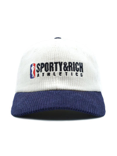 Shop Sporty And Rich Embroidered-logo Knit Beanie In White