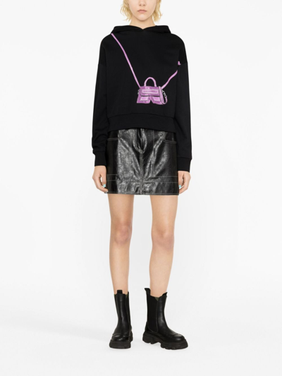 Shop Karl Lagerfeld Ikon/k Bag Print Hoodie In Black