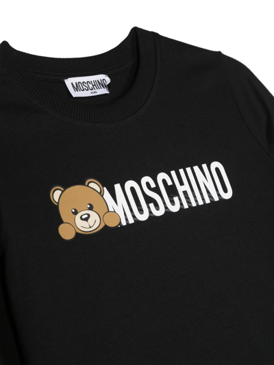 Shop Moschino Logo-print Cotton Sweatshirt In Schwarz