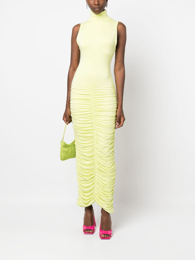 Shop Concepto High Neck Ruched Dress In Green