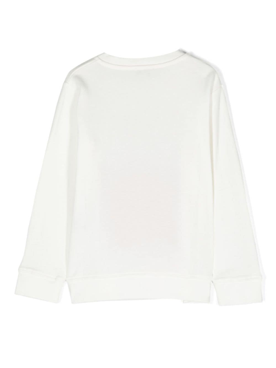 Stella Mccartney Printed Cotton Jersey Sweatshirt In Weiss