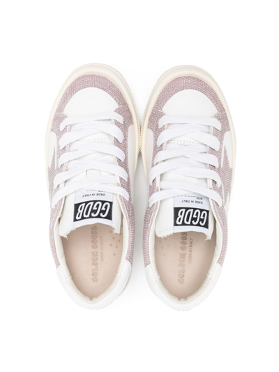Shop Golden Goose Glitter-detail Low-top Sneakers In White