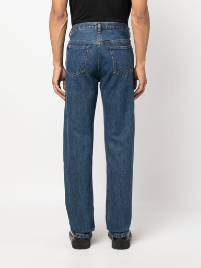 Apc Indigo Blue Cotton Straight-leg Jeans In Blue