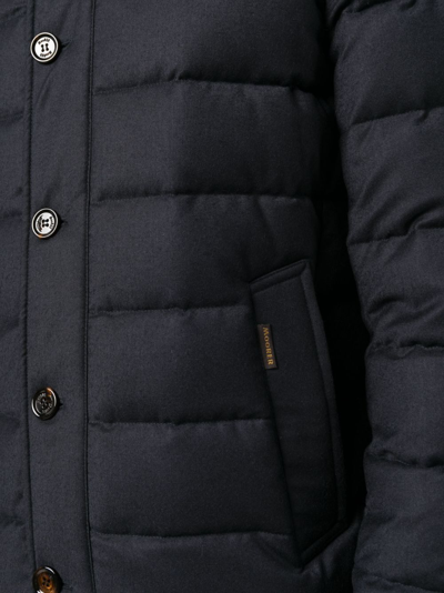 Shop Moorer Long-sleeve Padded Coat In Blue