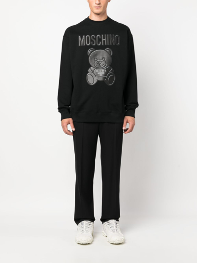Shop Moschino Teddy Bear-print Sweatshirt In Black