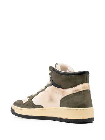 Shop Autry Hi-top Leather Sneakers In Green