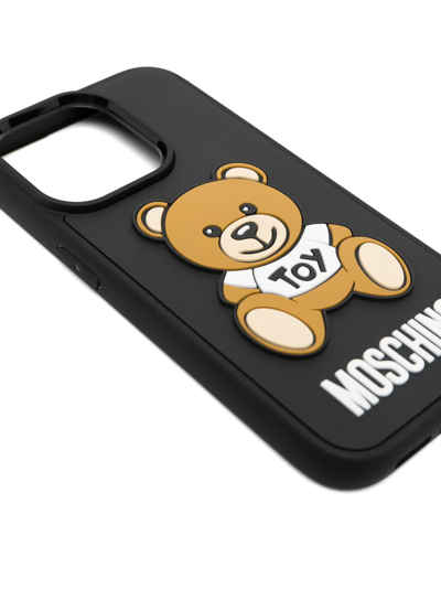 Shop Moschino Teddy Bear Iphone 14 Pro Case In Black