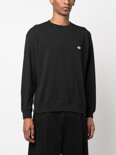 Shop Danton Logo-patch Crew-neck Sweatshirt In Black
