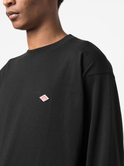 Shop Danton Logo-patch Crew-neck Sweatshirt In Black