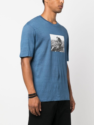 Shop Limitato Photograph-print Cotton T-shirt In Blue