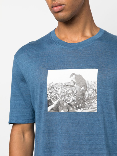 Shop Limitato Photograph-print Cotton T-shirt In Blue