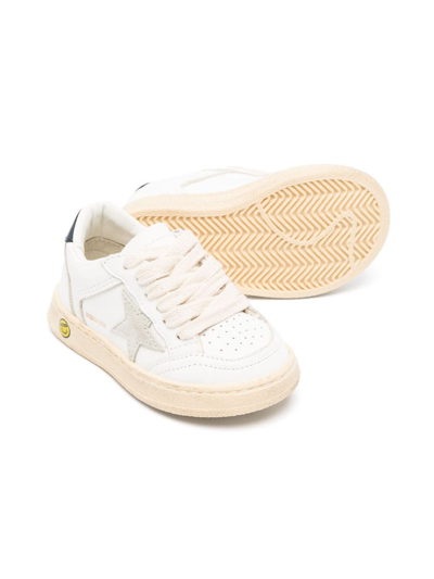 Shop Golden Goose Panelled Low-top Leather Sneakers In White